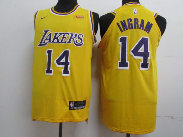 Men Los Angeles Lakers #14 Ingram Yellow Nike Game NBA Jerseys